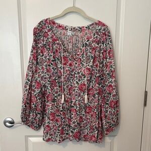 🌸3/$15🌸 NWOT Old Navy Floral Top—Size XL